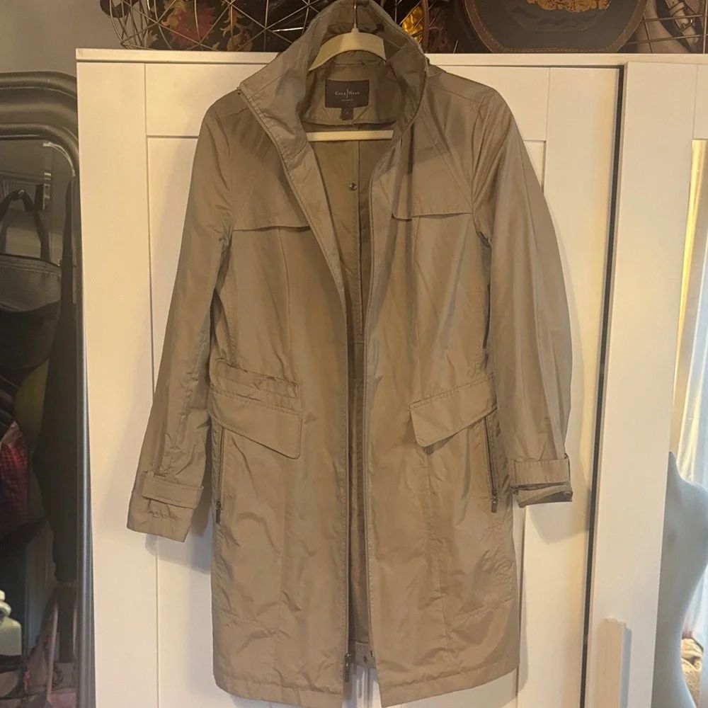 Cole Haan Topaz Hooded Raincoat Jacket